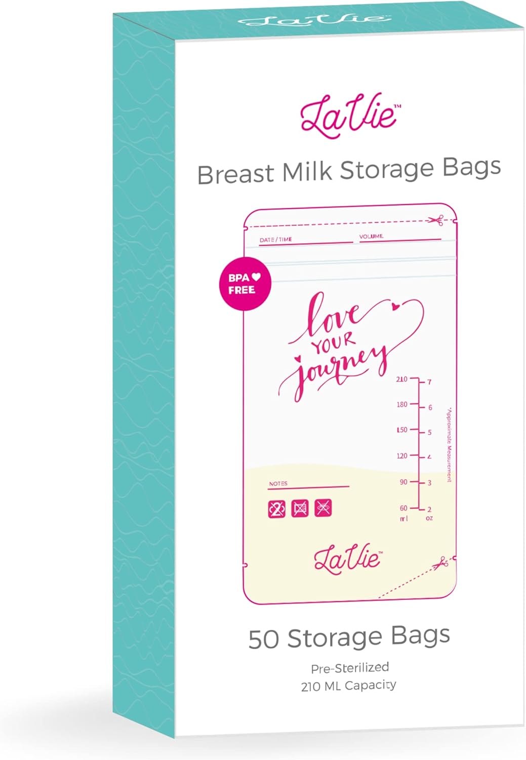 Lavie Breastmilk Storage Bags, 7oz, 50pcs