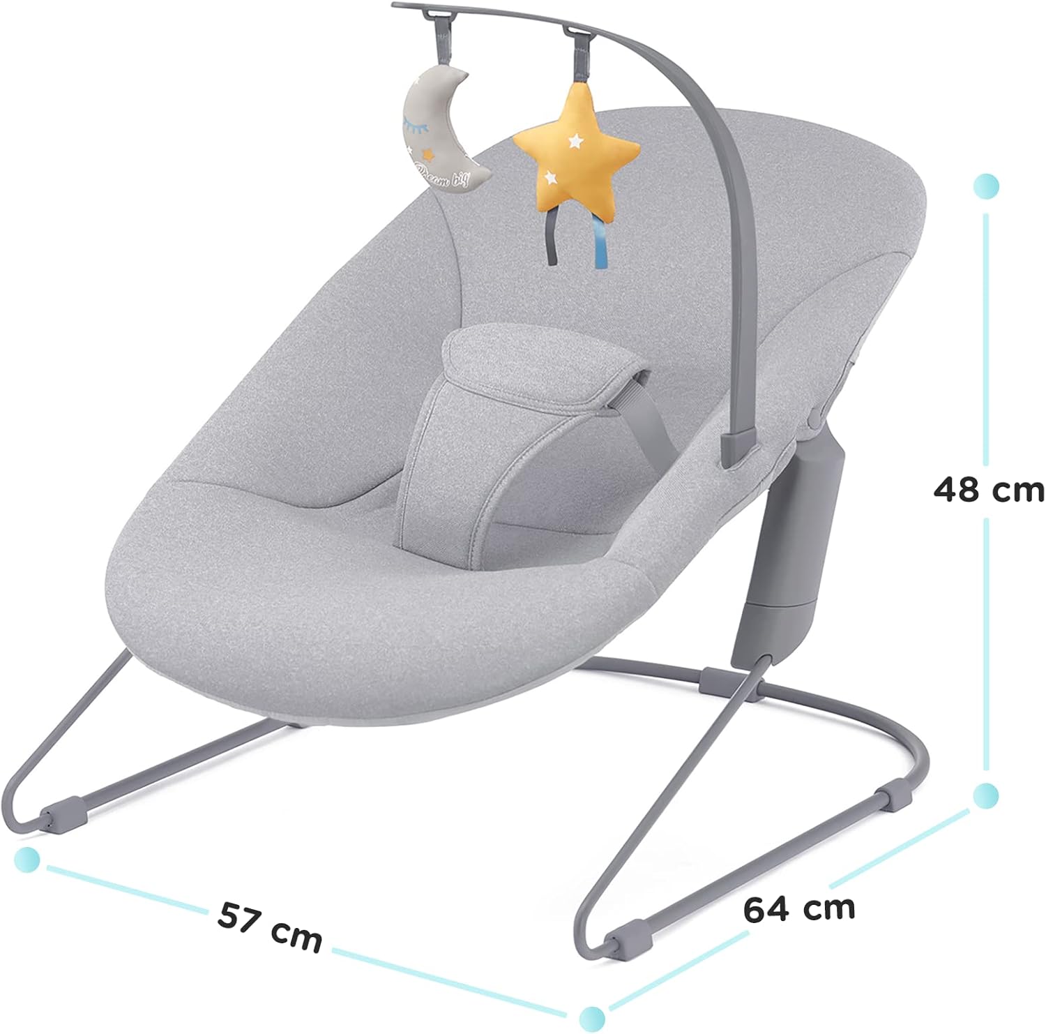 Kinderkraft Calmee Baby Bouncer, Grey