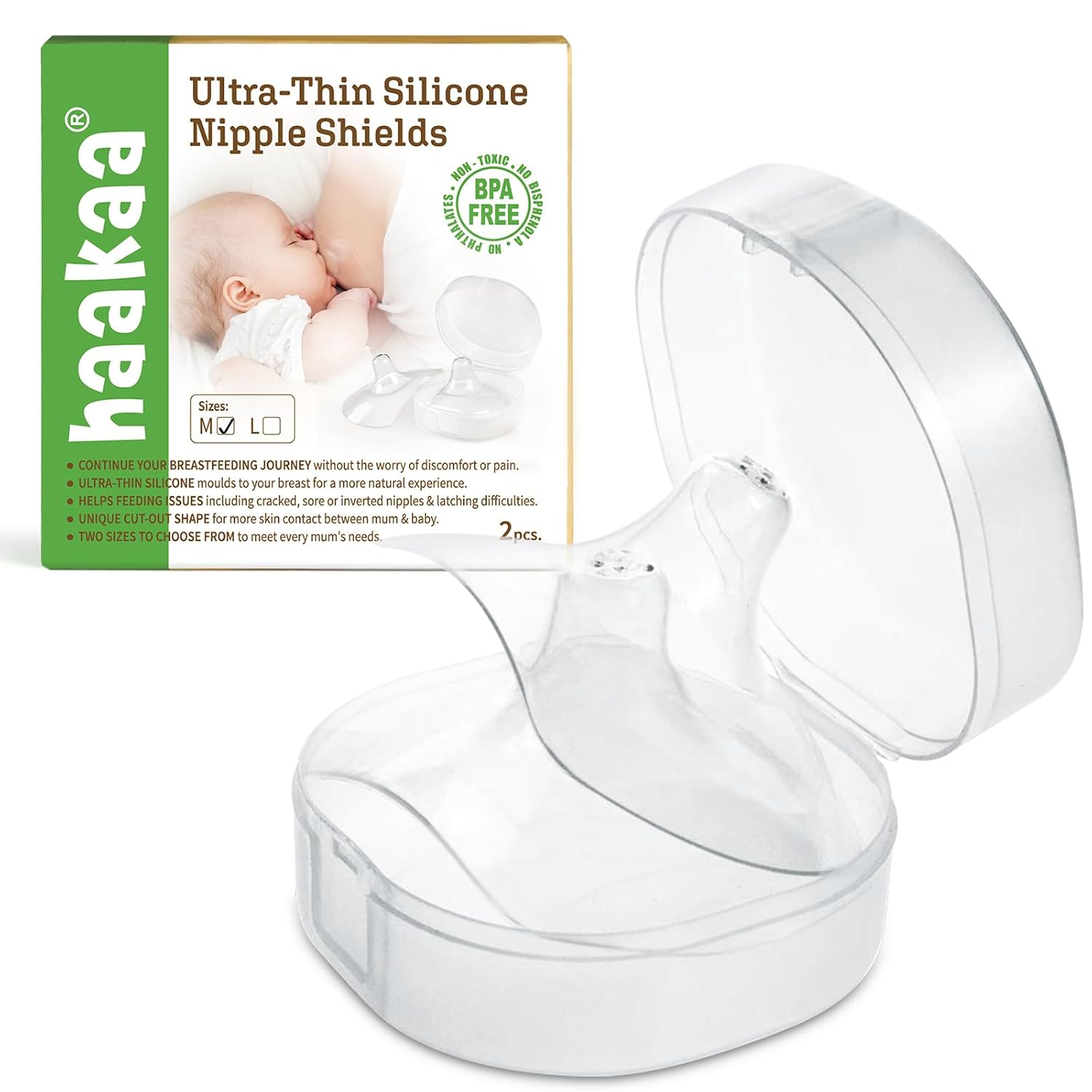 Haakaa Ultra Thin Silicone Nipple Shields with Case