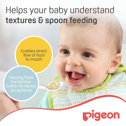Pigeon Weaning Bottle with Spoon, White