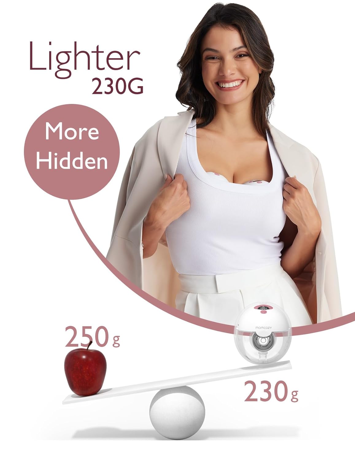 Momcozy M5 Wearable Breast Pump - Maroon