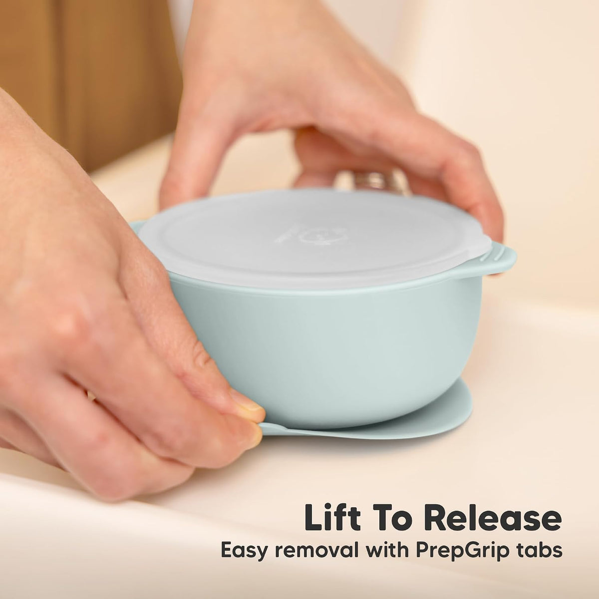Keababies Prep Silicone Suction Bowls (Pastel Sky) - Pack of 2