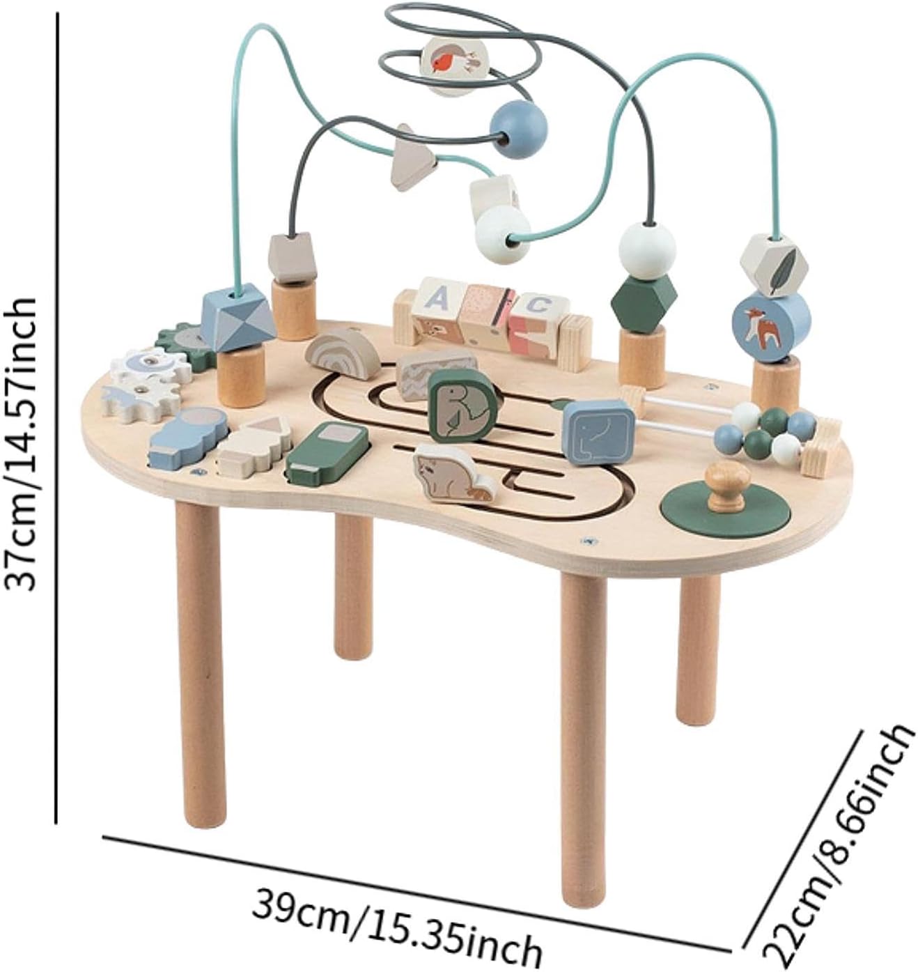 Little Story Wooden Activity Table Montessori Play (Multicolor)