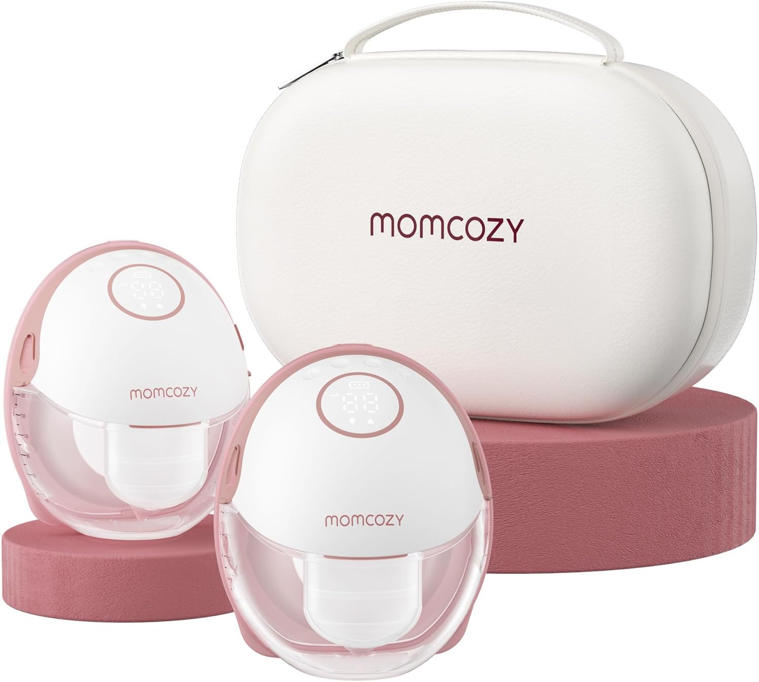 Momcozy M6 Wearable Breast Pump, Mobile Style - Maroon