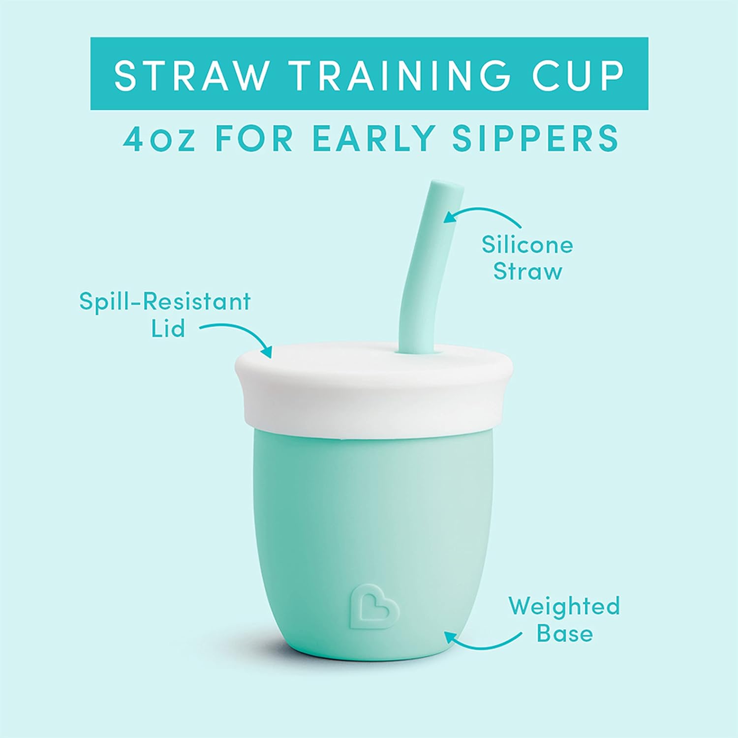 Munchkin C’est Silicone, Open Training Cup with Straw, 4oz