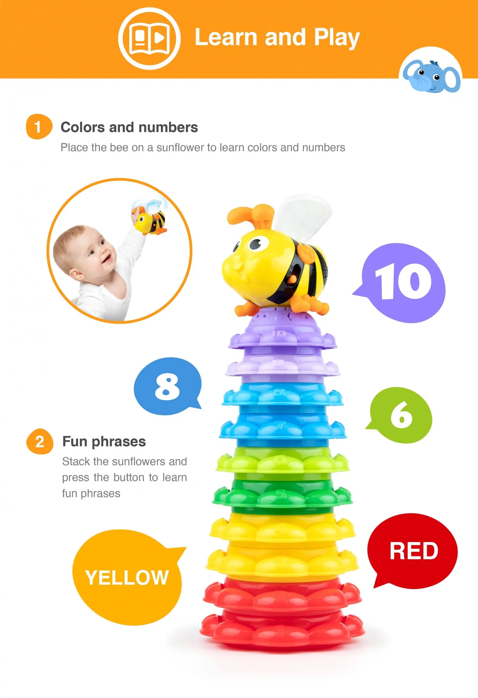 Winfun  Stack and Learn Bee and Sunflowers