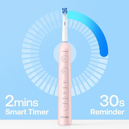 Bitvae R2 Electric Toothbrush Pink + 8pcs Brush Head + 1pc Travel Case