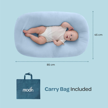 MOON Baby Lounger & Infant Floor Seat, Newborn Essentials Cotton Fabric Baby Nest Ultra Comfortable Infant Napper, Portable and Adjustable Newborn Sleeper, Suitable for 0-9 Months.