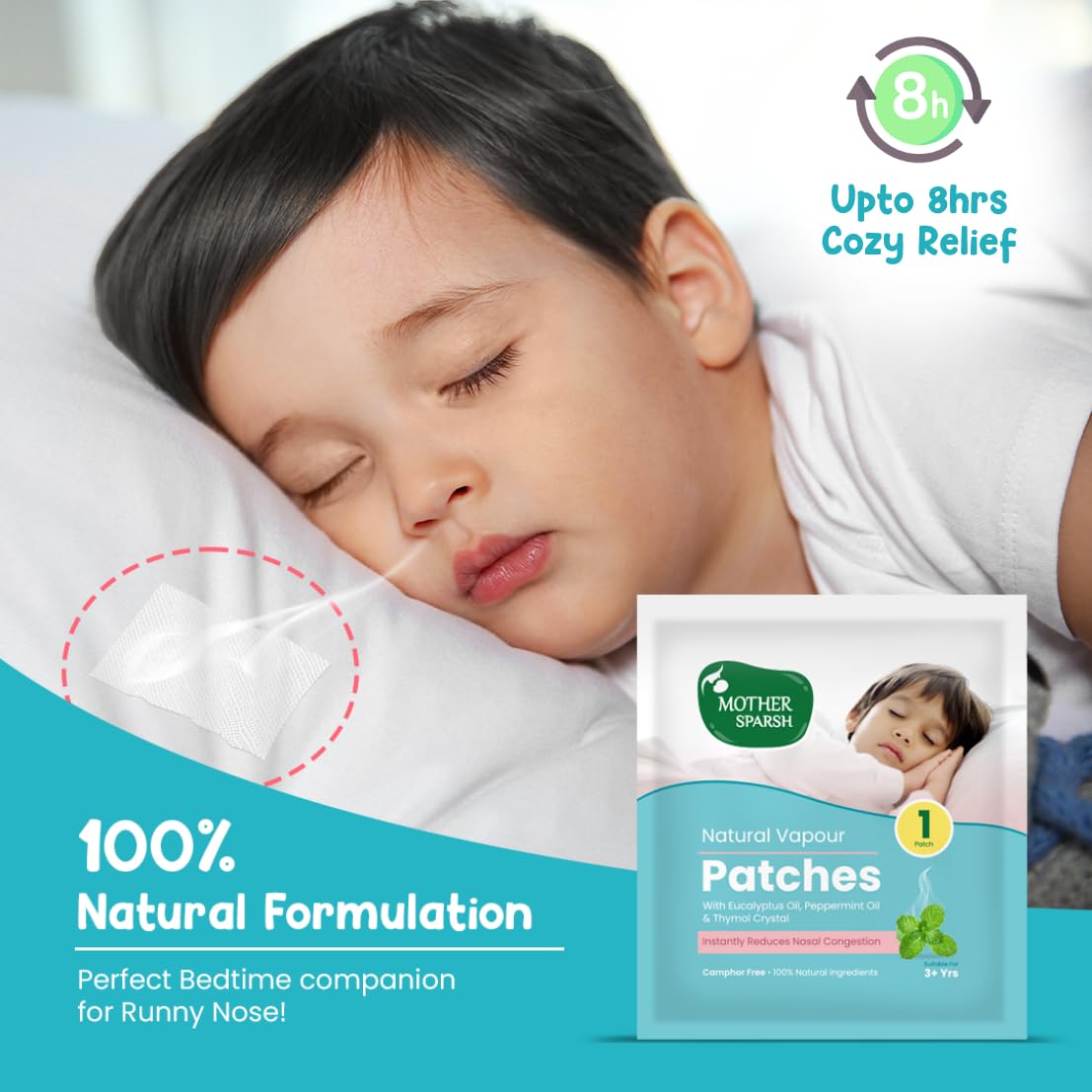 Mother Sparsh Natural Vapour Patches For Kids With Eucalyptus Oil, 5pcs