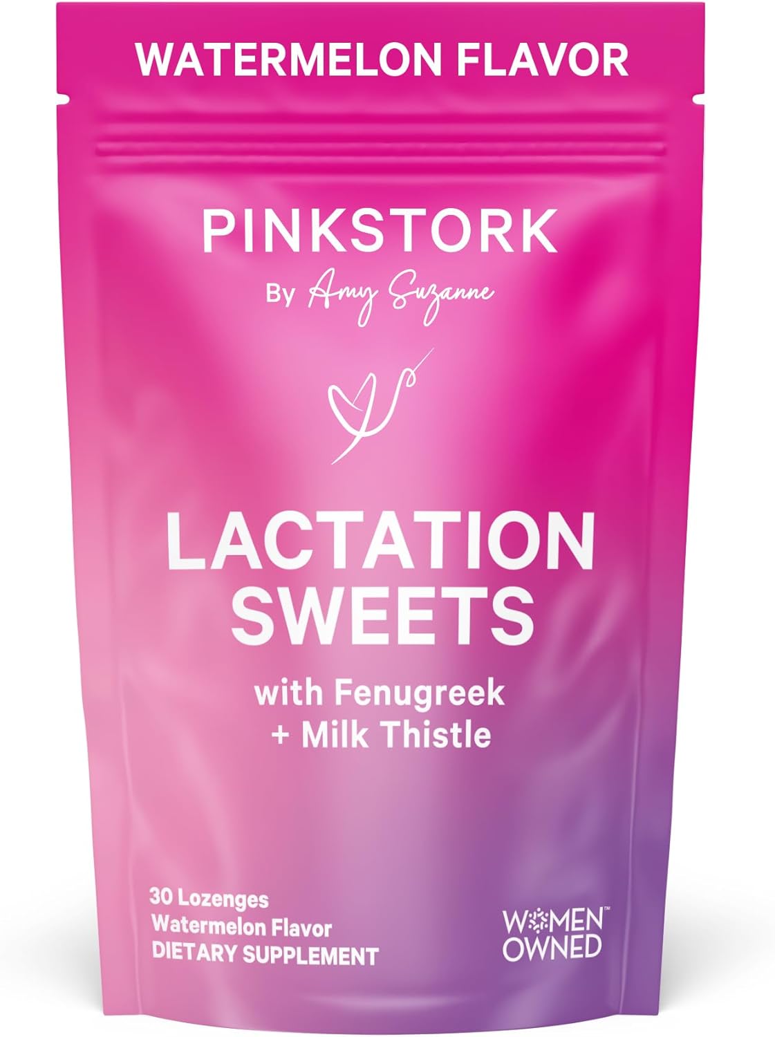 Pink Stork Lactation Sweets Supplement, 30 Watermelon Candy Drops