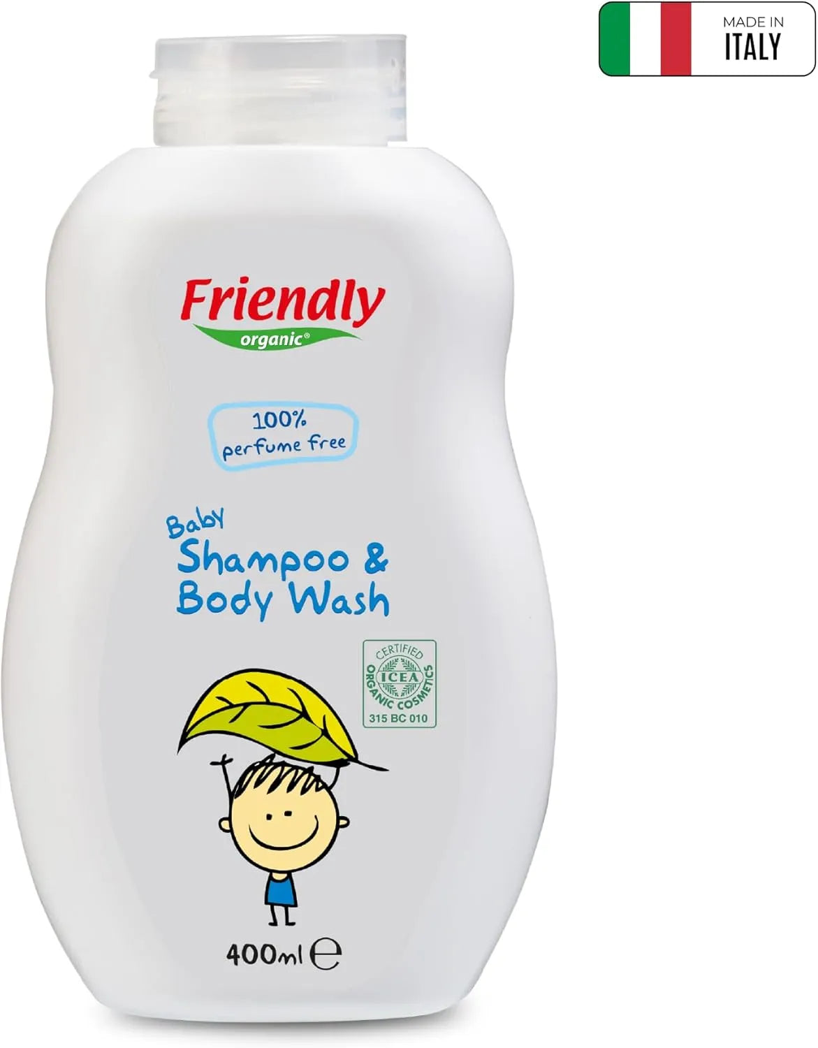 Friendly Organic Perfume Free Baby Shampoo & Body Wash (400 ml)