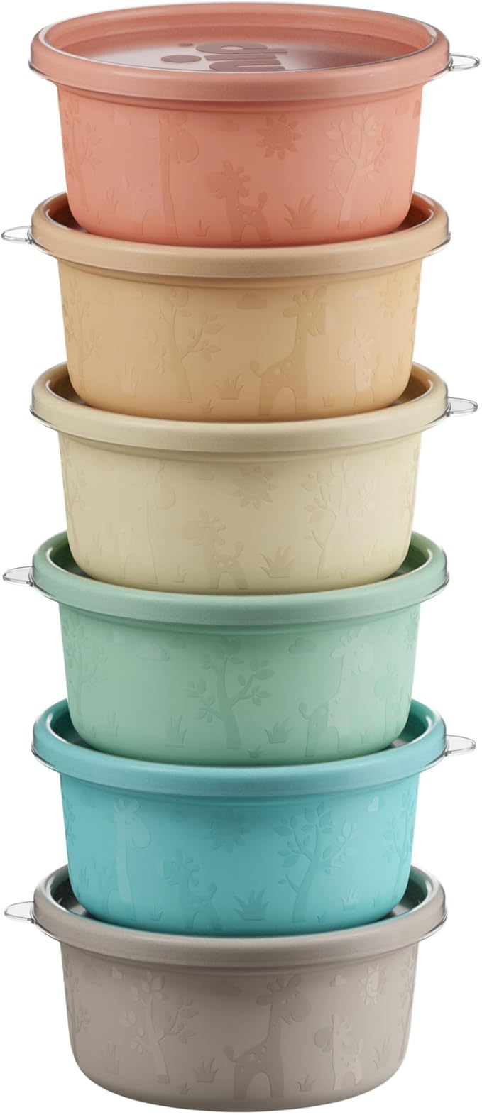Nip Snackbox Stackable Baby Food Storage Pastel Multicolor (6 Pcs)