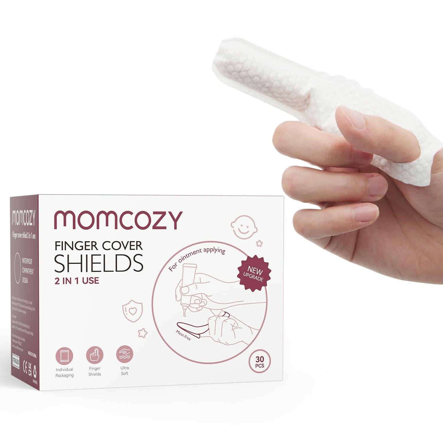 Momcozy 2-in-1 Finger Cover Shields, 30 pcs