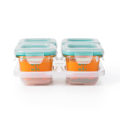OXO Tot Glass Baby Blocks Food Storage Containers - Teal (4oz)