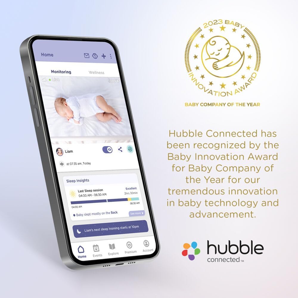 Hubble Nursery Pal Cloud Touch Smart Baby Monitor (White)