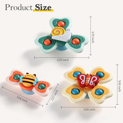 Alasou Suction Cup Spinner Toys for 1 Year Old Boy Girl|Spinning Top Infant Sensory Toys for Toddlers|1 2 Year Old Boy Christmas Birthday Gift|Baby Bath Toy Stocking Stuffers for Kids Ages 1-3, Bee