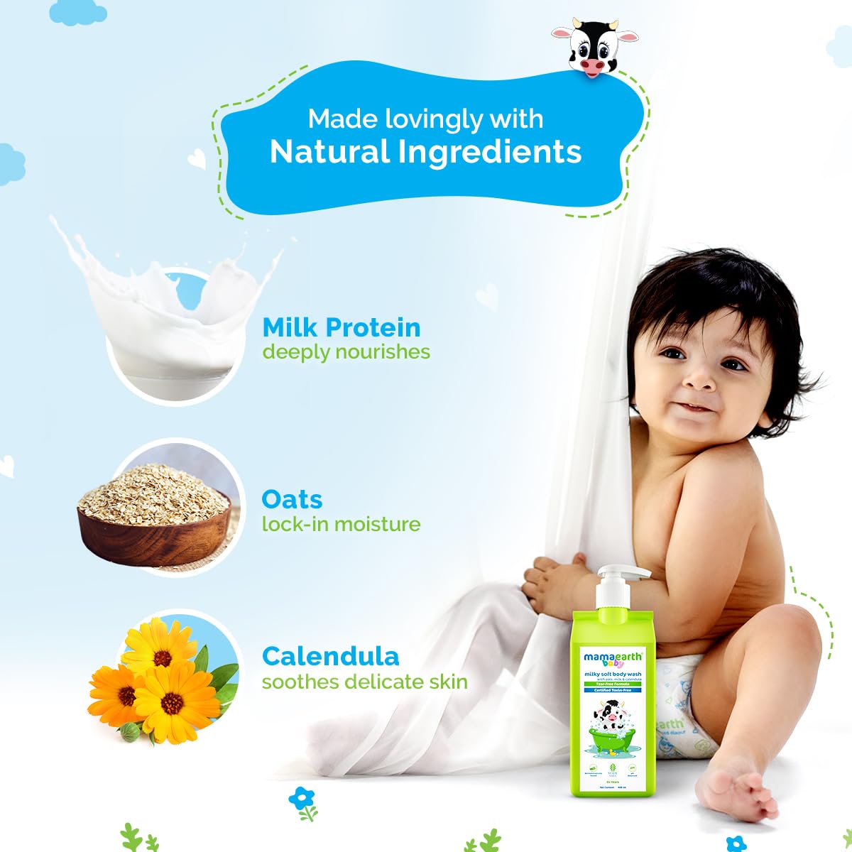 Mamaearth Milky Soft Body Wash For Babies (400ml)
