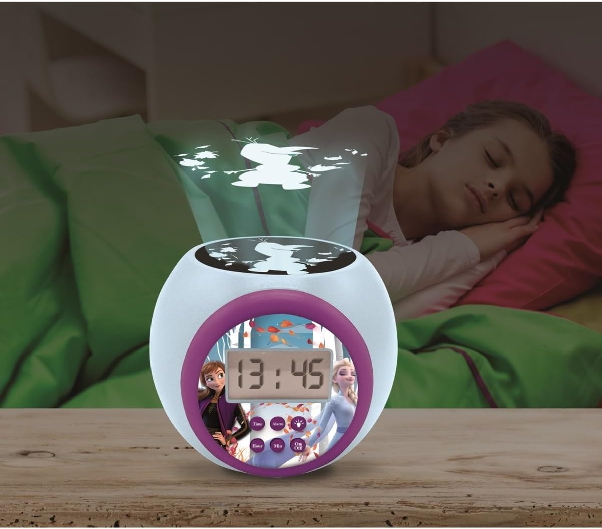 LEXiBOOK Disney Frozen 2 Projector Alarm Clock with Snooze Function