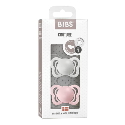 BIBS Pacifier Couture Latex - Pack of 2 (Size 1)