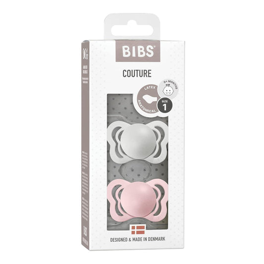 BIBS Pacifier Couture Latex - Pack of 2 (Size 1)