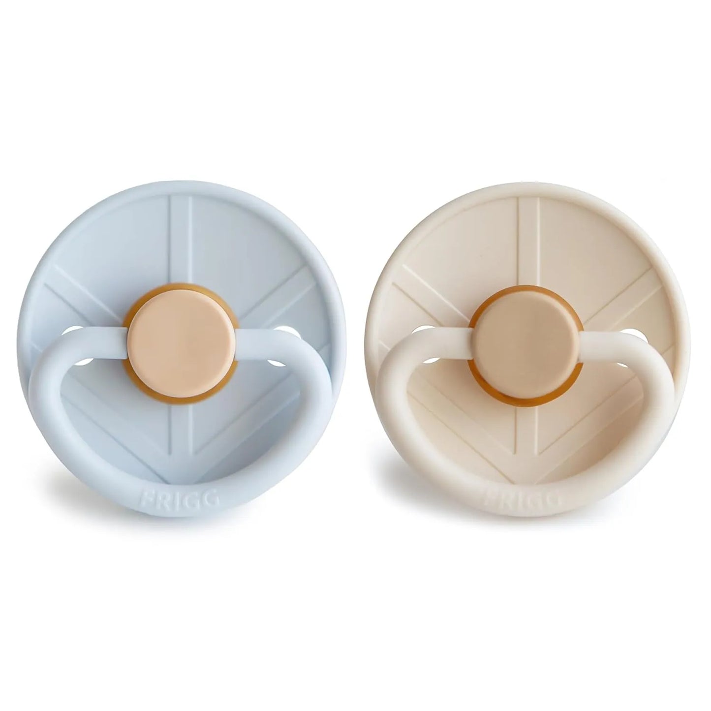 FRIGG Viking Latex Baby Pacifier Size 1 (0-6Months 2 Pack Powder Blue/Cream)