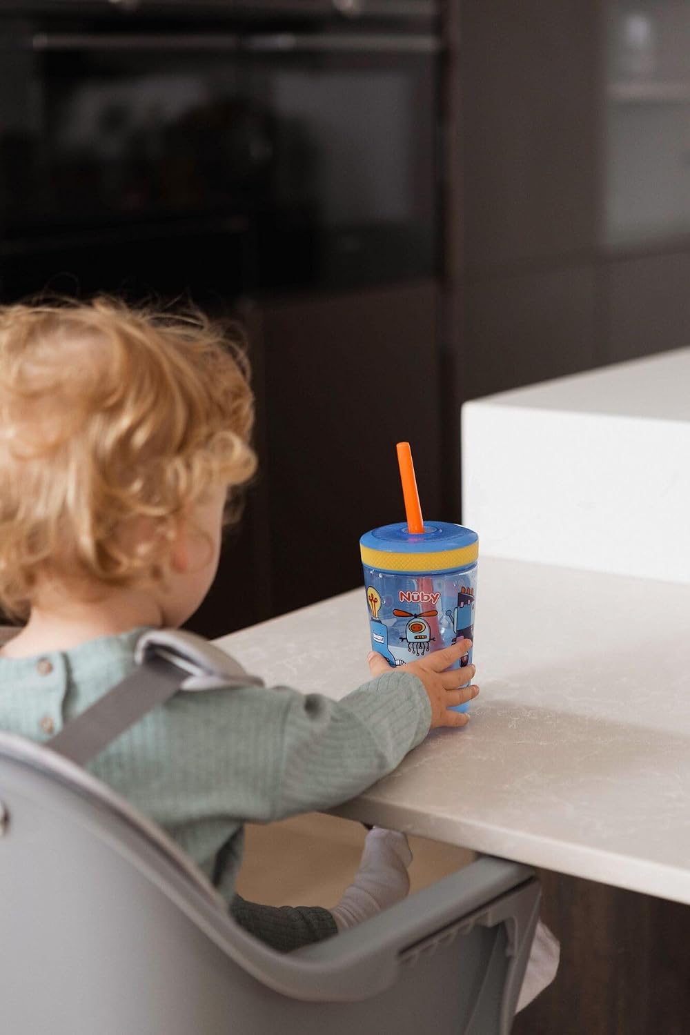 كوب Nuby Sip It Swirler (أزرق/أصفر)