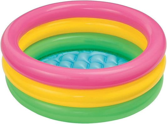 Intex Sunset Glow Baby Pool, 3-Ring With Inflatable Floor (86cmx25cm)