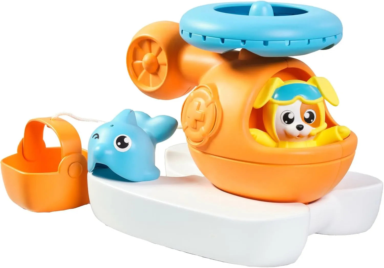 Tomy Toomies Splash & Rescue Helicopter Water Spinning Bath Floating Toy
