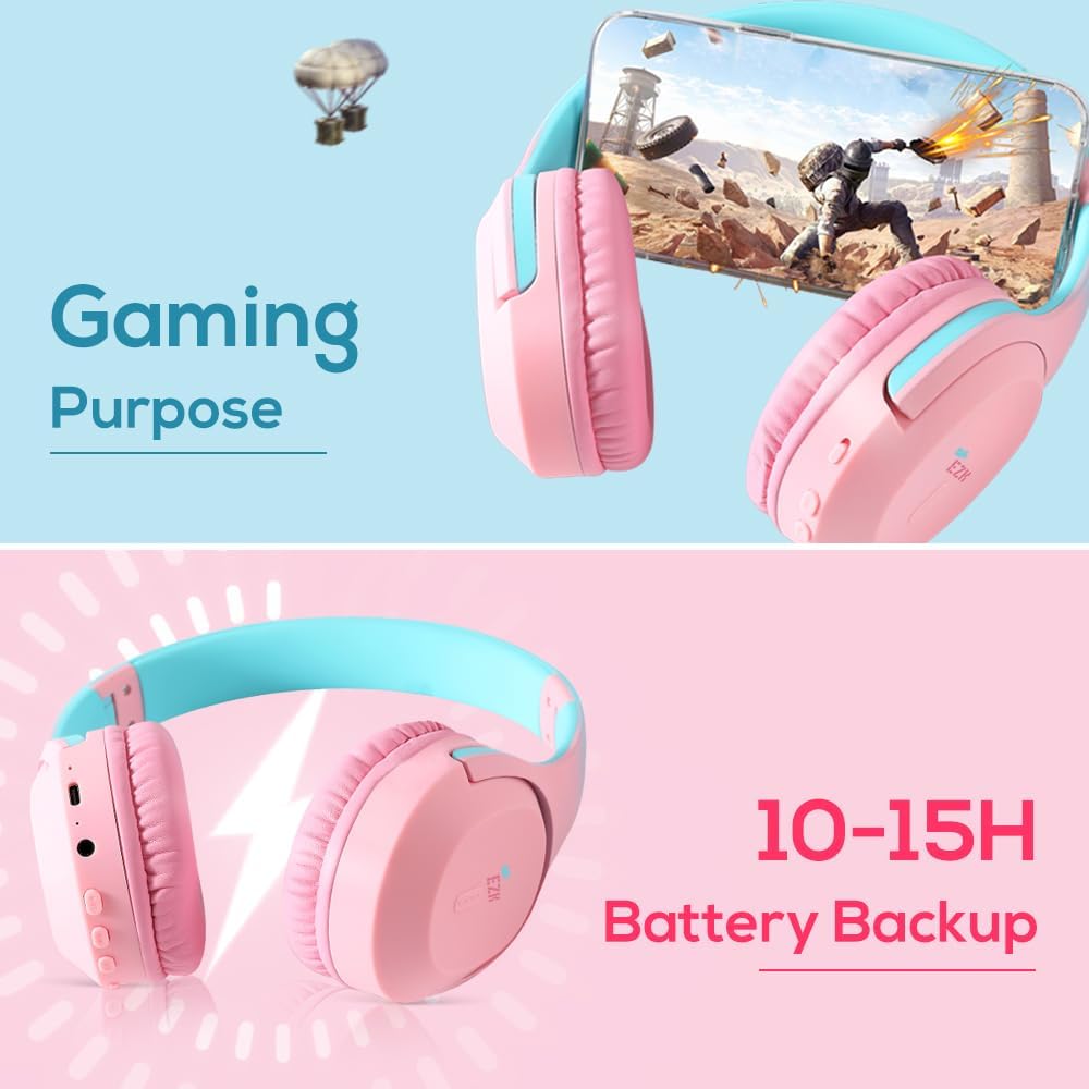 Eazy Kids Bluetooth 5.4 Wireless Headset (Pink)