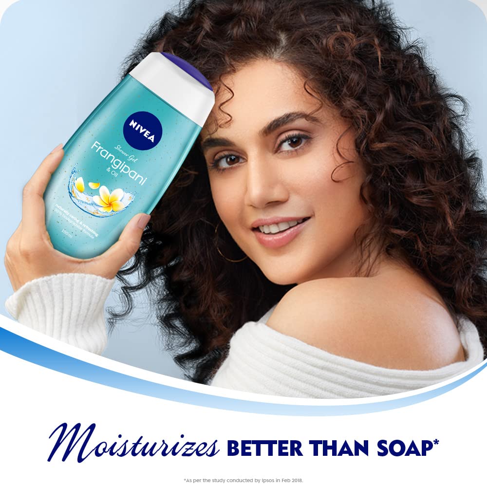 غسول استحمام نيفيا برائحة زهرة الفرنجيباني وزيت (250ml)