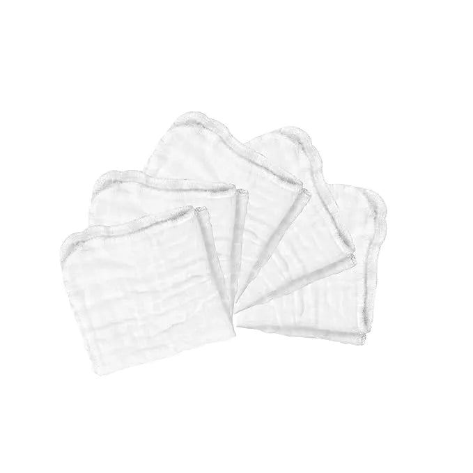 Green Sprouts Muslin Face Cloths Made From Organic Cotton Set (5 Pcs)