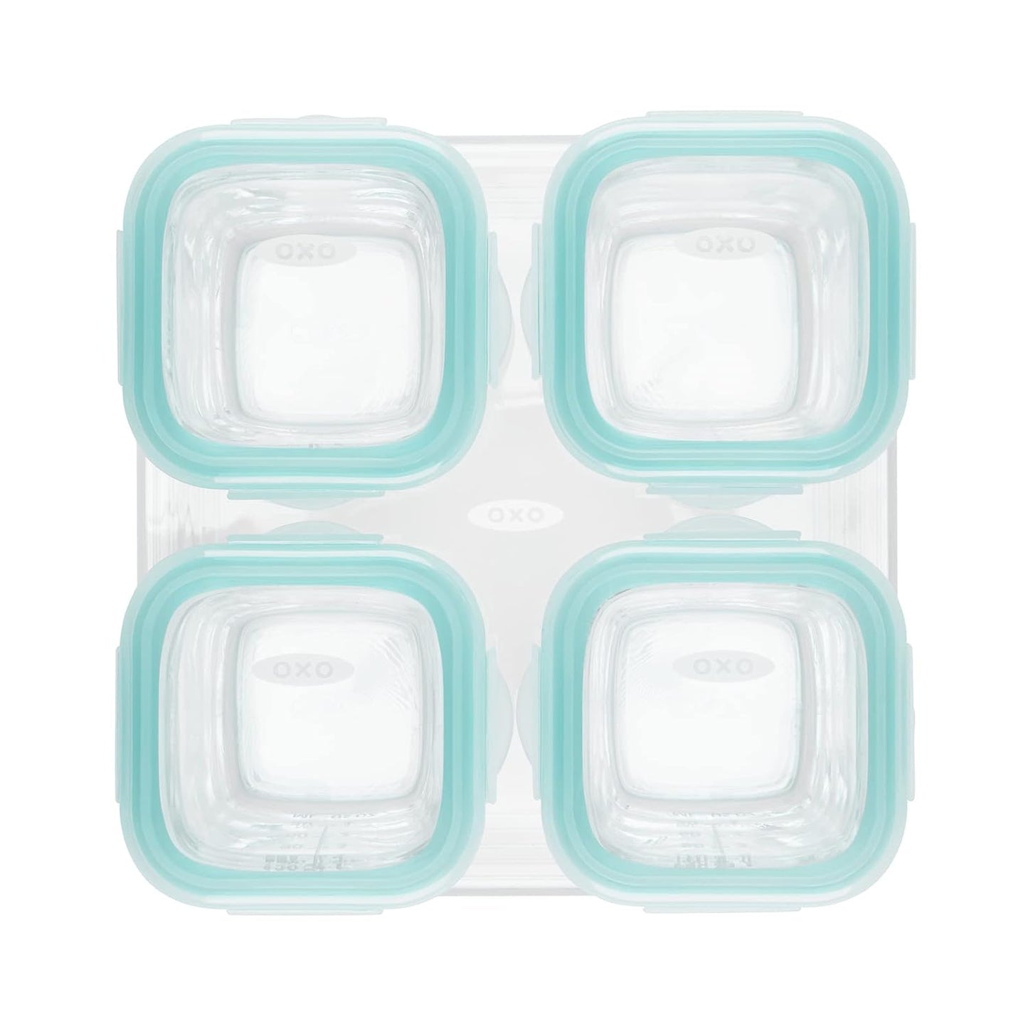 OXO Tot Glass Baby Blocks Food Storage Containers - Teal (4oz)