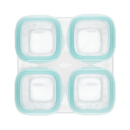 OXO Tot Glass Baby Blocks Food Storage Containers - Teal (4oz)