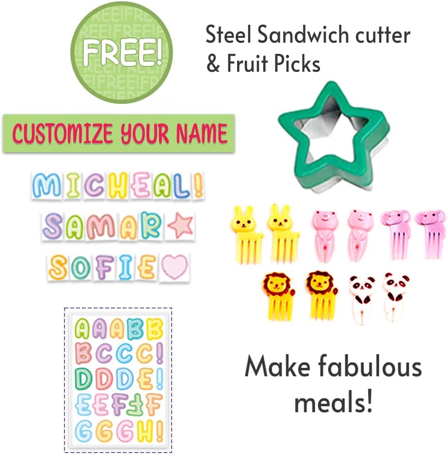 Eazy Kids 6 & 4 Convertible Bento Lunch Box With Sandwich Cutter Set