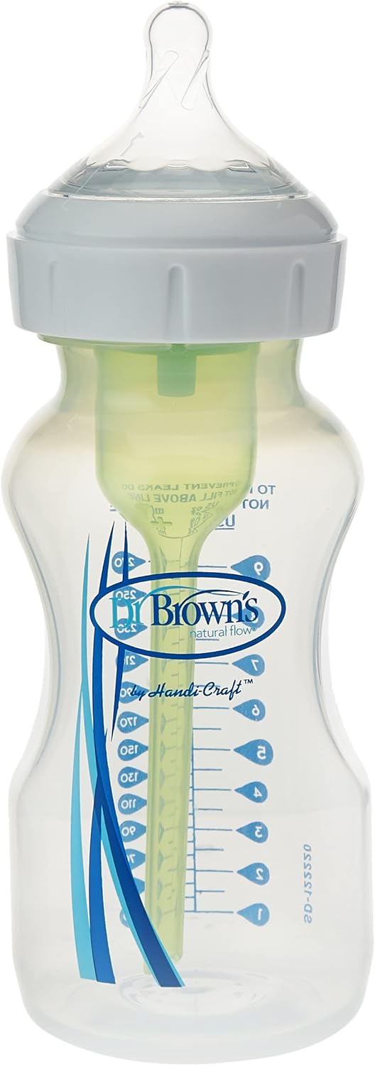 Dr Browns Plastic Wide-Neck Options+ Bottle, 1 Pack, 270ml