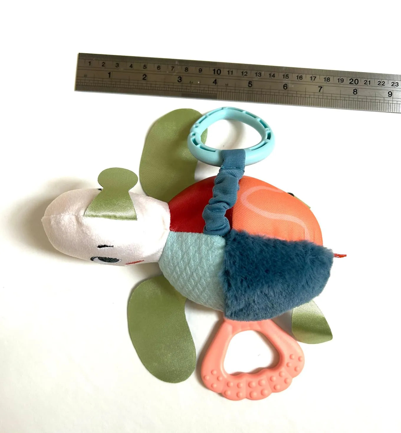 Fisher Price Baby Stroller Toy Planet Friends Sea Me Bounce Turtle Plush with Teether
