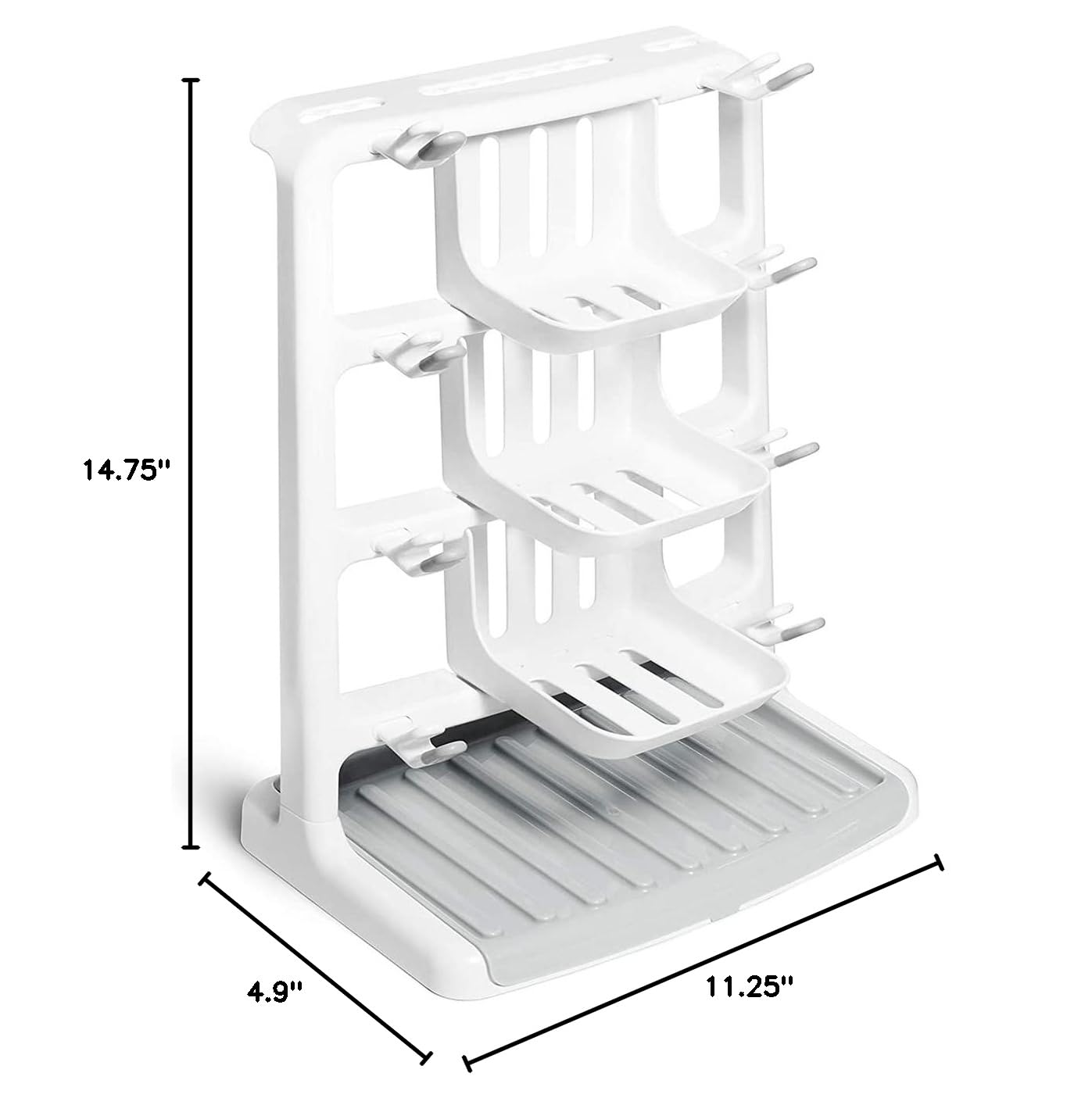 Munchkin Tidy Dry Space Saving Vertical Bottle Drying Rack, White