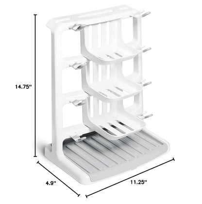 Munchkin Tidy Dry Space Saving Vertical Bottle Drying Rack, White