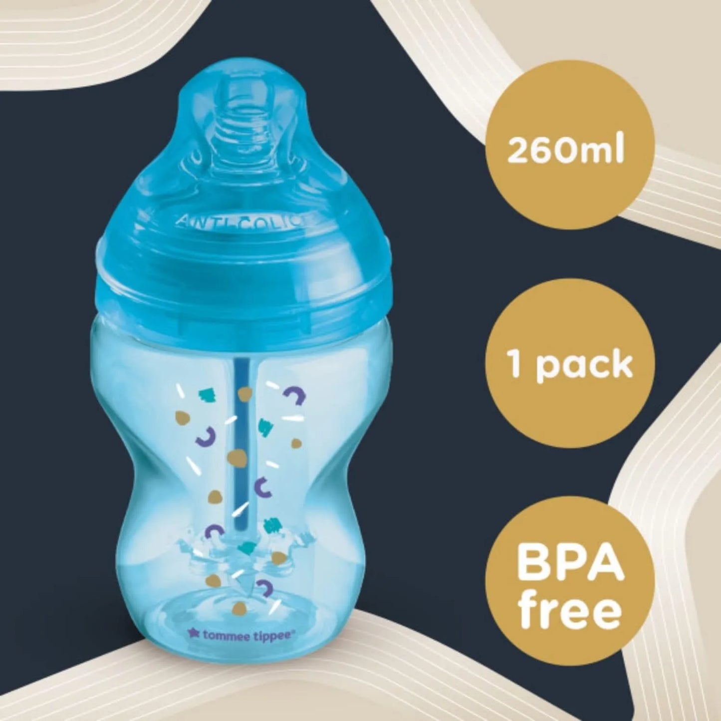 زجاجة رضاعة تومي تيبي متقدمة مضادة للمغص (260ml ×1)