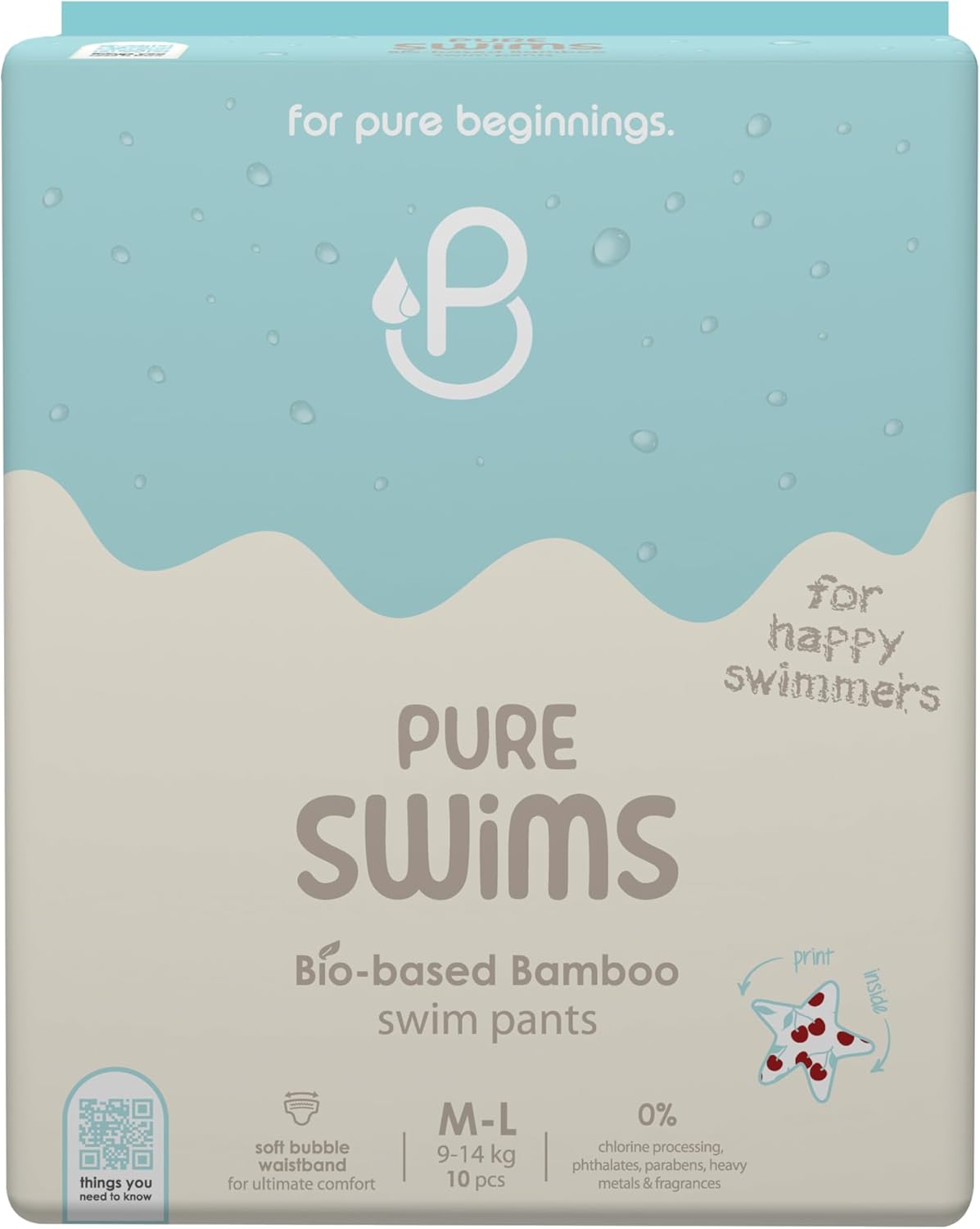 Pureborn Swims Bio Based Bamboo Swim Pants - Pack of 10
