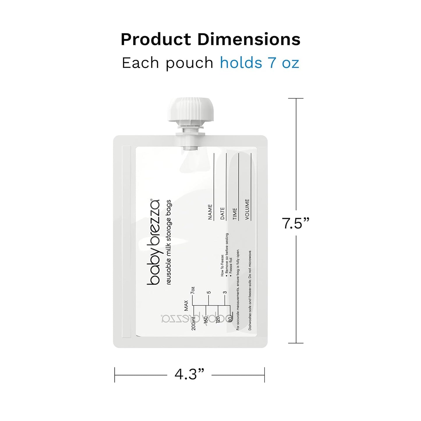 Baby Brezza Reusable Milk Storage Bags - Pack of 10