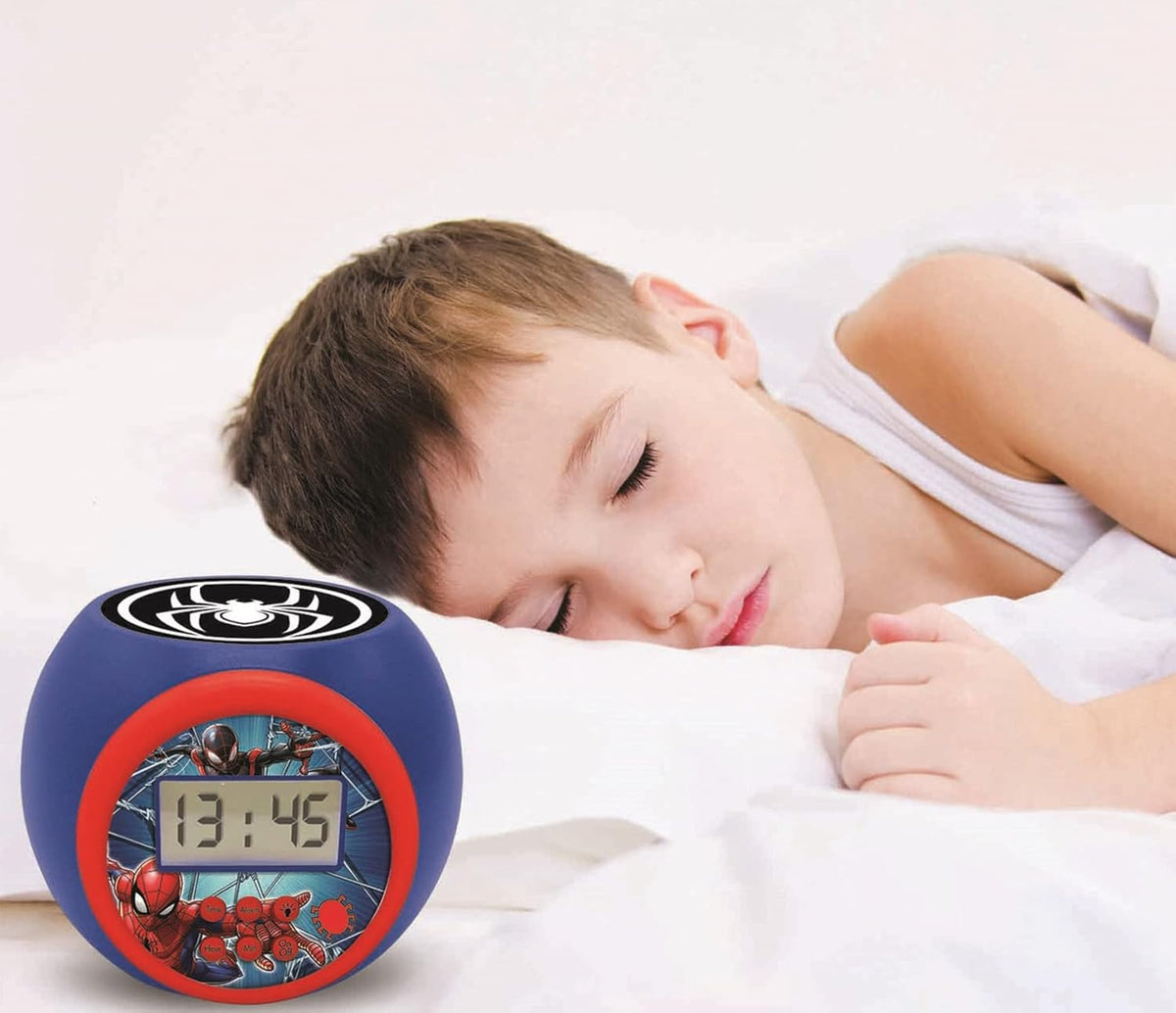 LEXiBOOK Marvel Spider-Man Projector Alarm Clock with Snooze Function