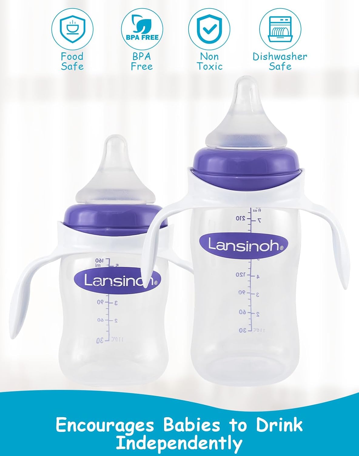 Baby Bottle Handles for Lansinoh Baby Bottles, 3pcs