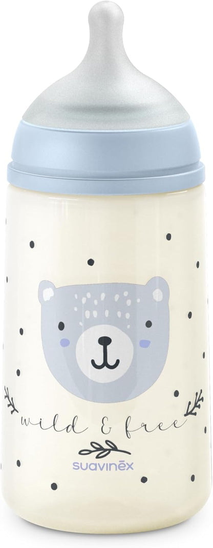 Suavinex Polypropylene Silicone Feeding Bottle (Wild & Free, 270ml)