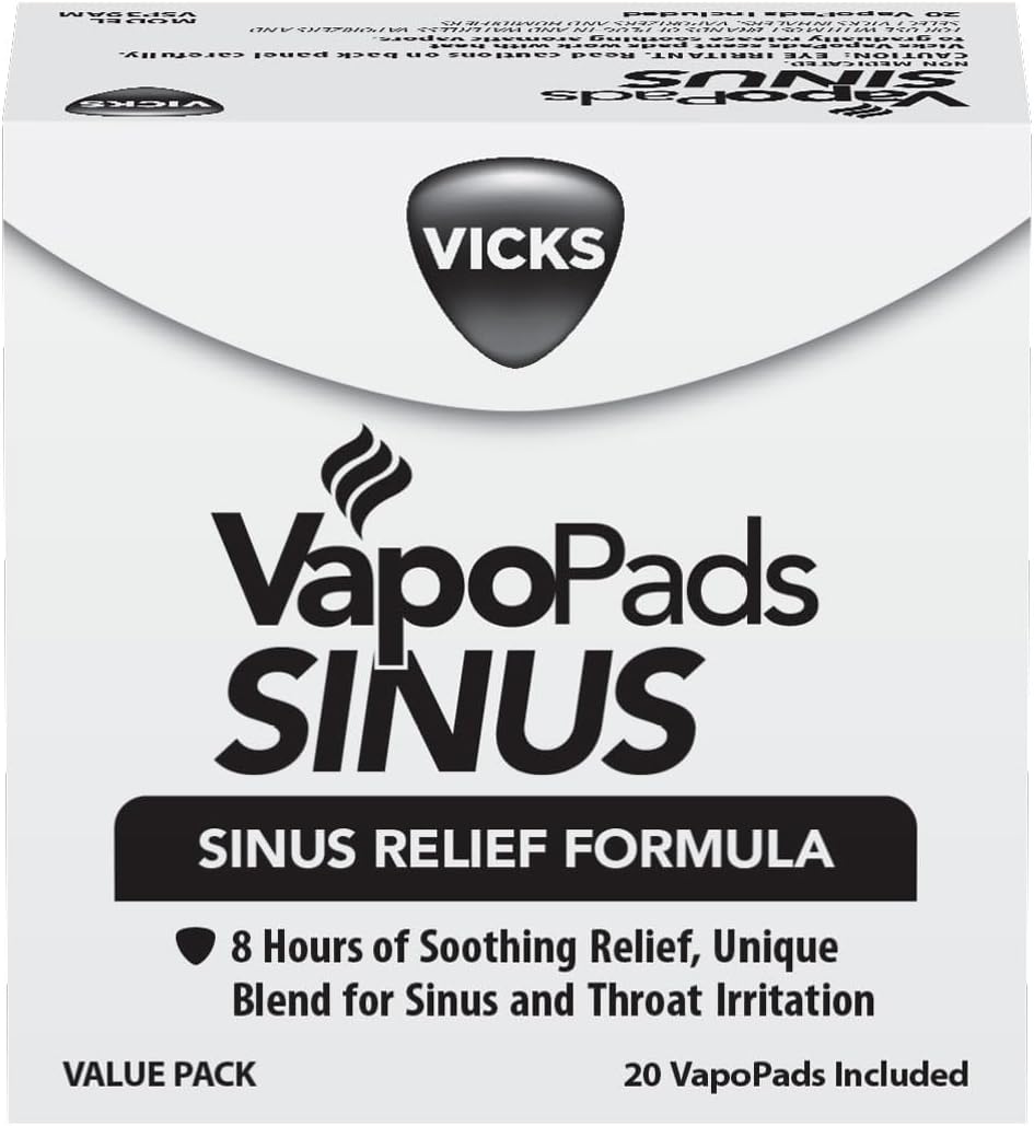 Vicks VapoPads Sinus Relief Formula Value Pack for Sinus and Throat Irritation, 20pcs