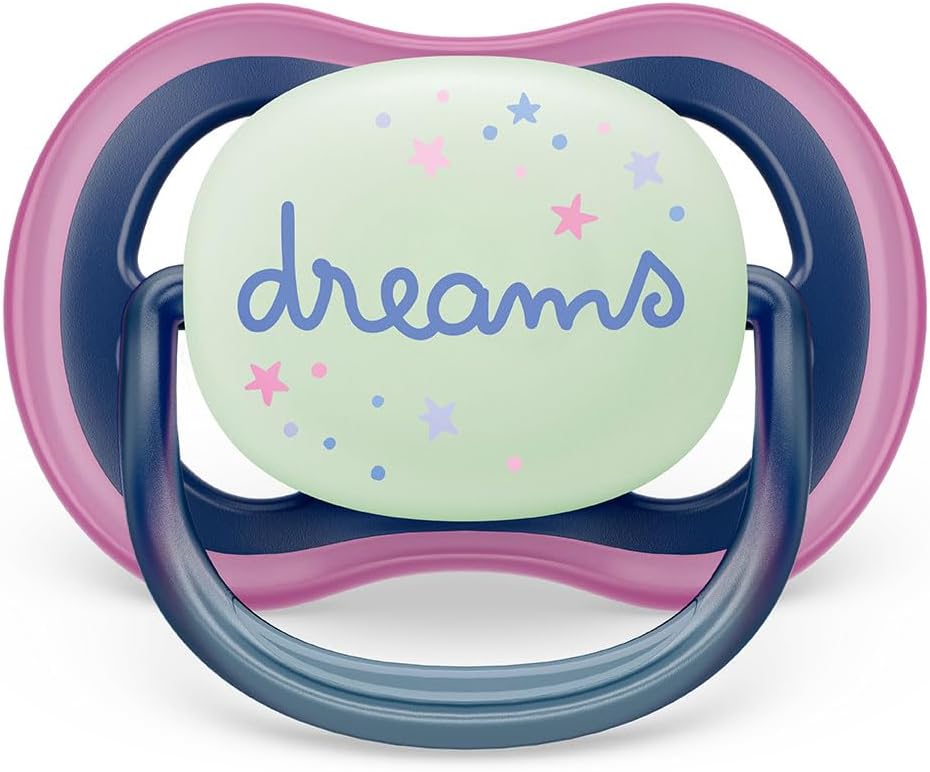 Philips Avent Soother Anti Colic Teats Glow In The Dark (Girl, 6-18 Months) - Pack of 2