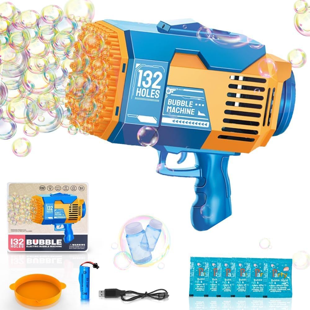 Little Story Bubble Machine Gun With Light/Bubble Maker (132 Holes)