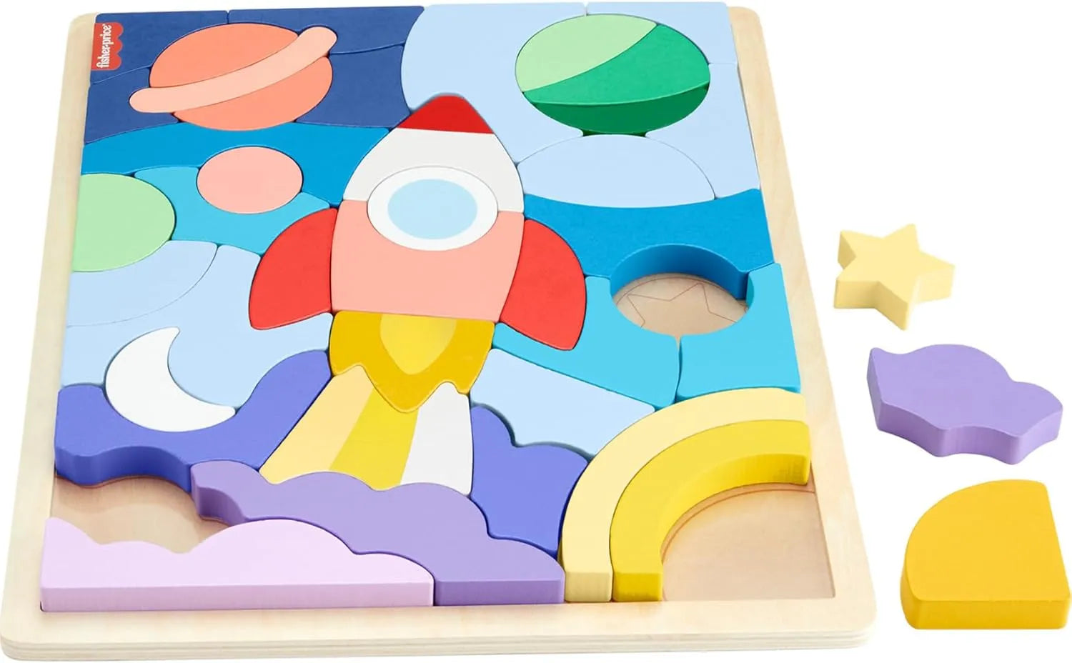 Fisher Price Wooden Space Puzzle Blocks