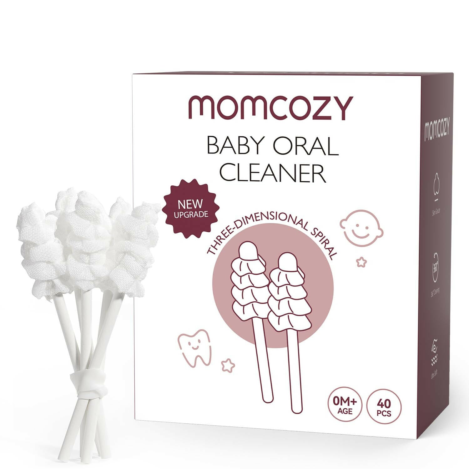 Momcozy Baby Disposable Oral Cleaner, 40 pcs