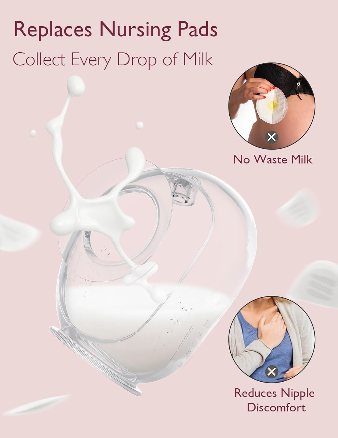 Momcozy Milk Collector for Breastmilk, 2.5oz/75ml, 2 Pack